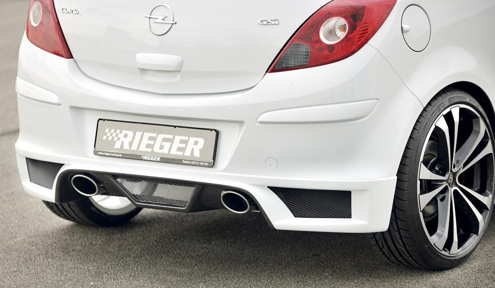 Opel Corsa D Rieger ESD, li./re., je 1x115x85mm Typ 32 Opel Corsa D, 1.0l, 1.2l, 1.3l, 1.4l, 1.7l links, rechts, 1x115x85mm, für RIEGER-Heckansatz, Edelstahl