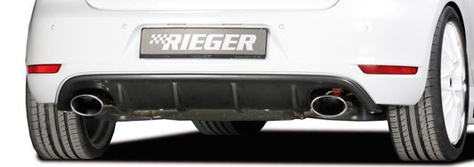 VW Golf 6 GTI Rieger ESD, Ls/Rs, für VW Golf 6  GTI 140x90mm, Typ 32, ohne Siebrohreinsatz, 15° schräg für RIEGER-Heckeinsatz, links, rechts, 1x140x90mm, oval, mit Prägung, Edelstahl, 
inkl. Gutachten, Montagezubehör