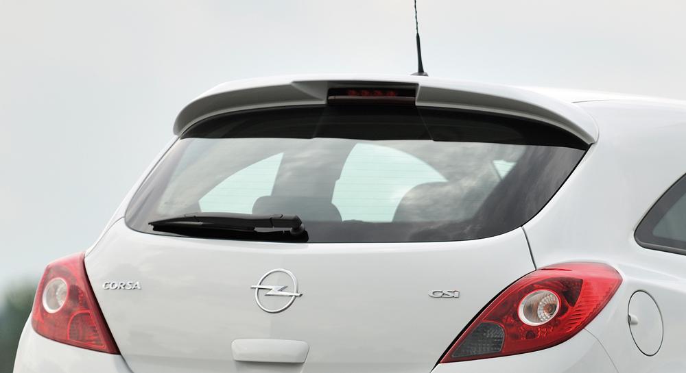 Opel Corsa D Dachkantenspoiler für Opel Corsa D für 3. Bremsleuchte, nur 3-türer PUR, 
inkl. Montagezubehör