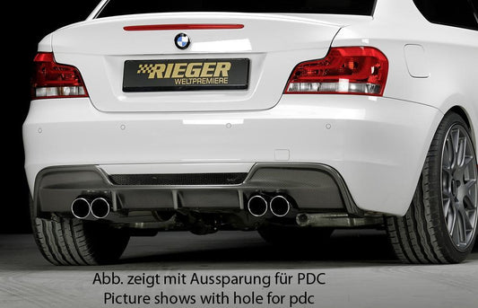 BMW 1er E82, E88  (182 / 1C) M-Paket Heckschürze ohne Heckeinsatz 892-597    für Fzg. ohne PDC Kunststoff, für Fzg. ohne Einparkhilfe (PDC)