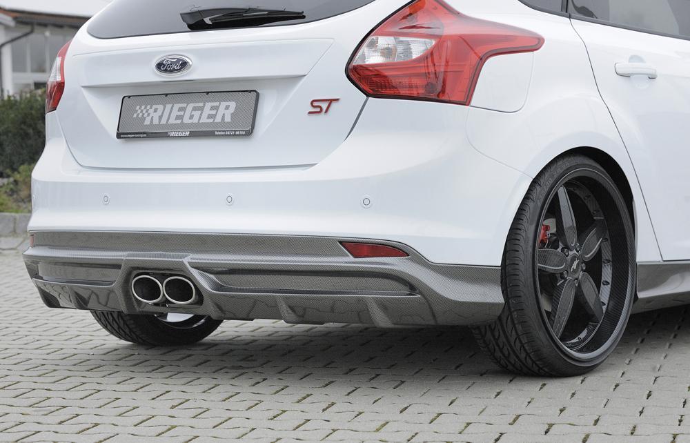 Ford Focus 3 ST Wolf Halbanlage (VSD+ESD) mit Doppelendrohr mittig 2x 120x90mm, Ford Focus 3 ST, 2,0i Eco-Boost 184kW mittig, (2x120x90mm oval), Edelstahl, 
inkl. Montagezubehör, Gutachten