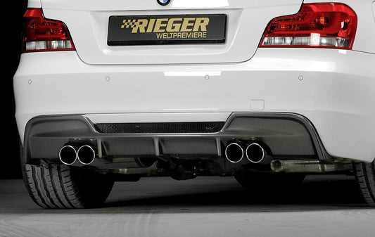 BMW 1er E82, E88  (182 / 1C) Rieger/Supersprint ESD f. BMW E82/E88 Coupe/Cabrio nur 135i Bi-Turbo (306PS) '07–› li./re. OO/OO 80mm Edelstahl, für Fzg. mit M-Technik, 
inkl. Montagezubehör, Gutachten
