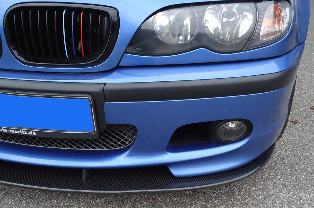 BMW 3er E46 Spoilerschwert für orig. M-Paket Frontschürze bei BMW E46 nur für M2-Sportpaket Carbon, für Fzg. mit M-Technik, 
inkl. Montagezubehör, Gutachten