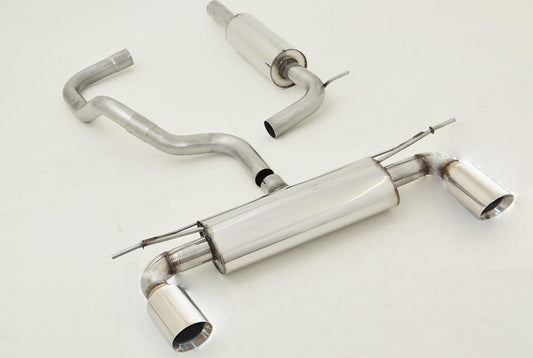 Seat Leon (5F) Friedrich Gruppe A Duplex-Anlage li/re, je 1x100mm 1.2l TSI 63/77/81kW   1.4l TSI 90/92/103/110kW links, rechts, 1x100mm, abgeschrägt, breite Kante (Typ 51), Edelstahl, 
inkl. Montagezubehör, Gutachten