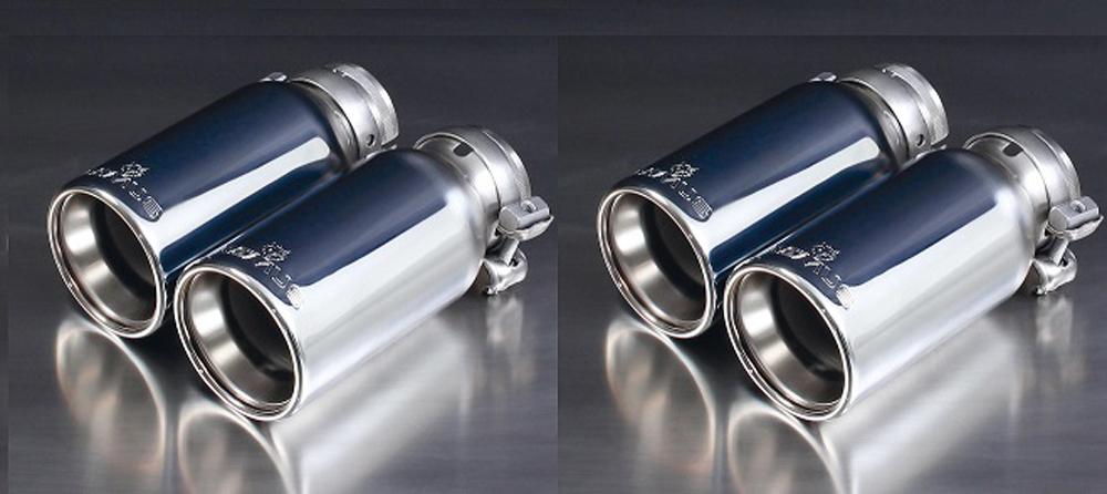 Remus Endrohr-Set li/re je 2x Ø 90mm verchromt mit einstellbarem Kugelanschluss für Remus Sportendschalldämpfer