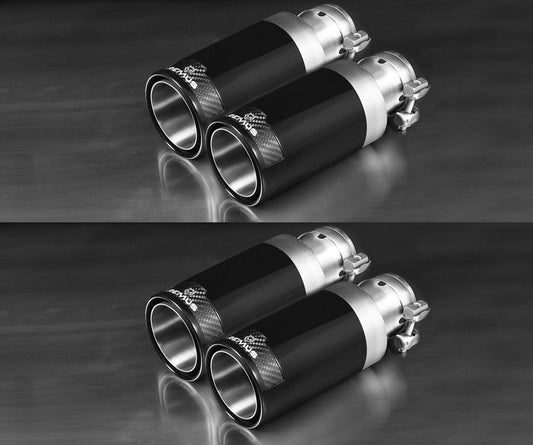 Remus ER-Set li/re je 2x Ø 84mm Street Race Black- Chrome, mit einstellbarem Kugelanschluss für Remus Sportendschalldämpfer