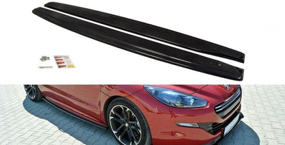 Seitenschweller Ansatz für PEUGEOT RCZ schwarz Hochglanz
