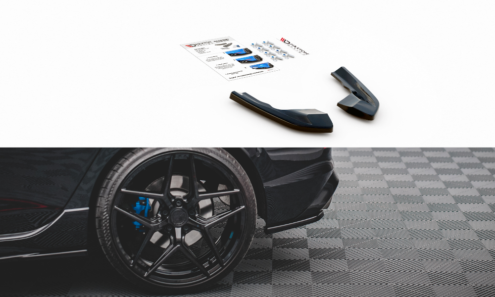 Heck Ansatz Flaps Diffusor V.1 für Volkswagen Golf R Mk8 schwarz matt