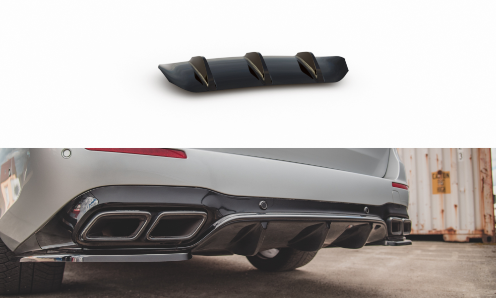 Diffusor Heck Ansatz für Mercedes-Benz E63 AMG Kombi/Limousine S213/W213 schwarz matt