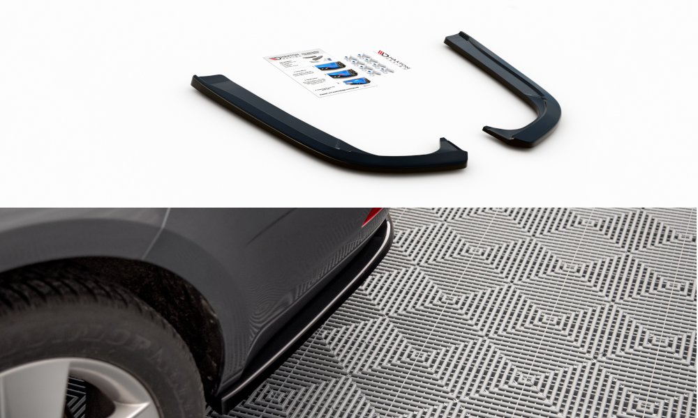 Heck Ansatz Flaps Diffusor für Skoda Octavia Mk3 Facelift schwarz matt