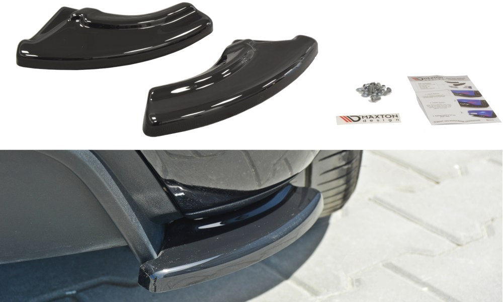 Heck Ansatz Flaps Diffusor passend für passend für Fiat Punto Evo Abarth schwarz matt schwarz matt