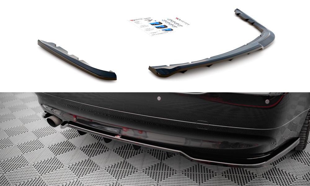 Mittlerer Diffusor Heck Ansatz DTM Look für BMW 3er Limousine E90 schwarz matt
