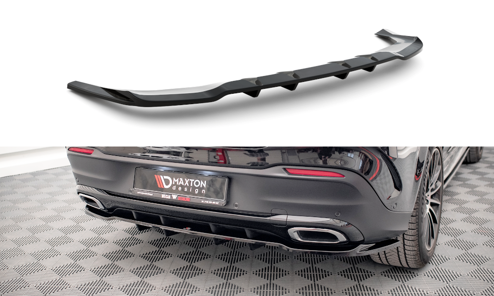 Mittlerer Diffusor Heck Ansatz DTM Look für Mercedes-Benz GLE Coupe AMG-Line C167 schwarz Hochglanz
