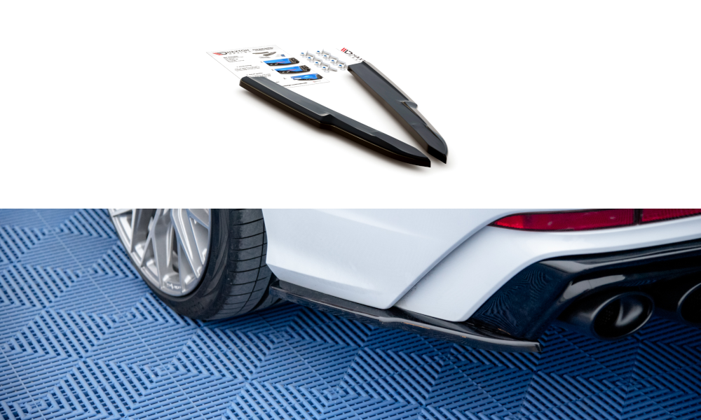 Heck Ansatz Flaps Diffusor für Audi A6 C8 S-Line schwarz matt