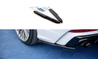 Heck Ansatz Flaps Diffusor für Audi A6 C8 S-Line Carbon Look
