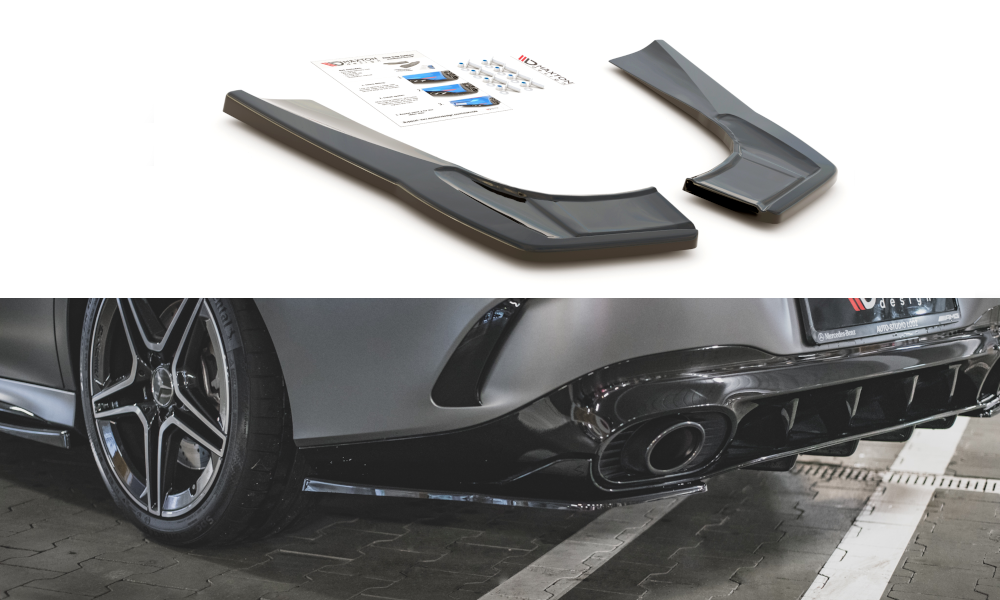 Heck Ansatz Flaps Diffusor für Mercedes-AMG CLA 35 Aero / 45 Aero C118 schwarz matt