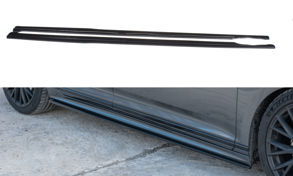 Seitenschweller Ansatz für Volkswagen Passat R-Line B8 schwarz Hochglanz