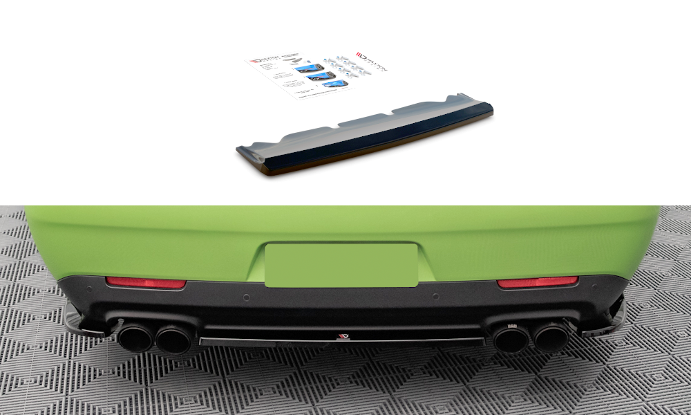 Mittlerer Diffusor Heck Ansatz für Dodge Challenger SRT Hellcat Mk3 schwarz matt