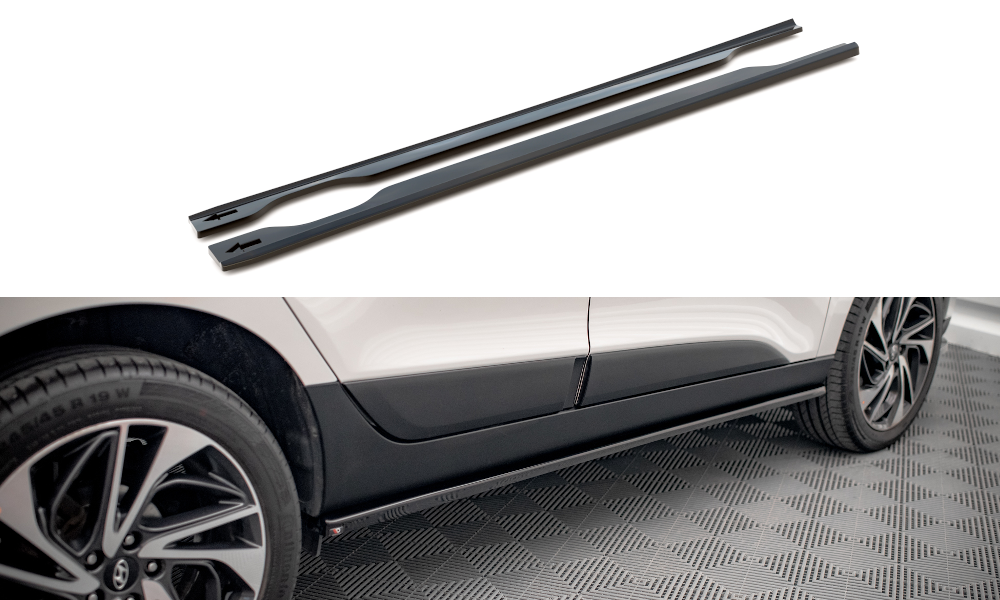 Seitenschweller Ansatz für Hyundai ix35 Mk1 schwarz Hochglanz
