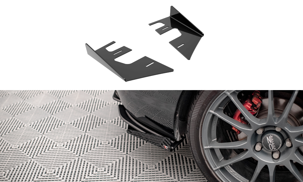 Hintere Seiten Flaps für Mazda 3 MPS Mk1 schwarz Hochglanz
