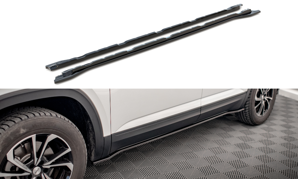 Seitenschweller Ansatz für Volkswagen Atlas Cross Sport Carbon Look