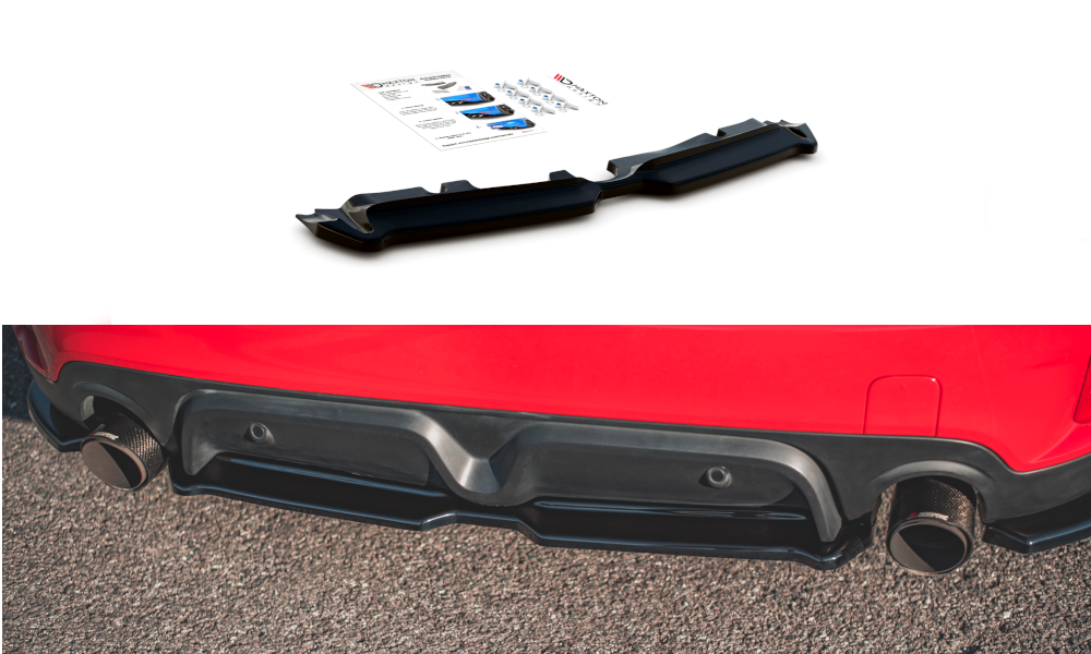 Mittlerer Diffusor Heck Ansatz für Mini Countryman Mk2 F60 JCW schwarz Hochglanz