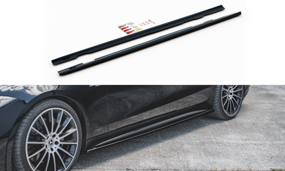 Seitenschweller Ansatz für Mercedes-Benz CLS AMG-Line / 53AMG C257 schwarz matt