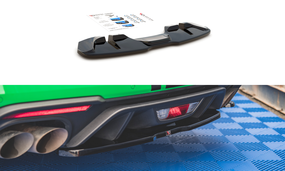 Mittlerer Diffusor Heck Ansatz für Ford Mustang GT Mk6 Facelift Carbon Look