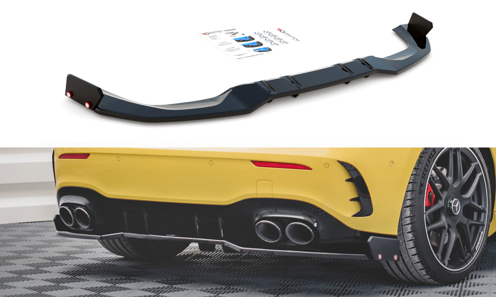 Mittlerer Diffusor Heck Ansatz +Flaps für Mercedes-AMG A45 S