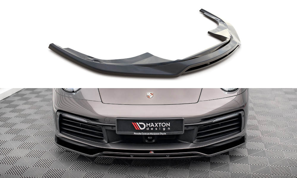 Front Ansatz für Porsche 911 Carrera 4S 992 schwarz Hochglanz