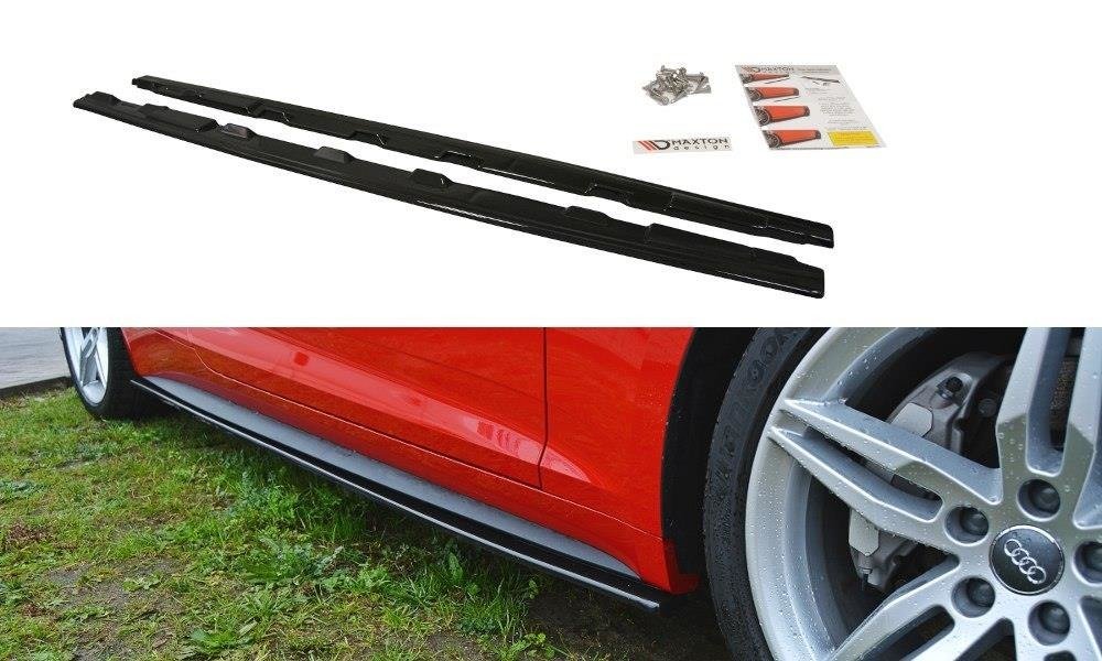 Seitenschweller Ansatz für Audi S5 / A5 S-Line F5 Coupe schwarz matt