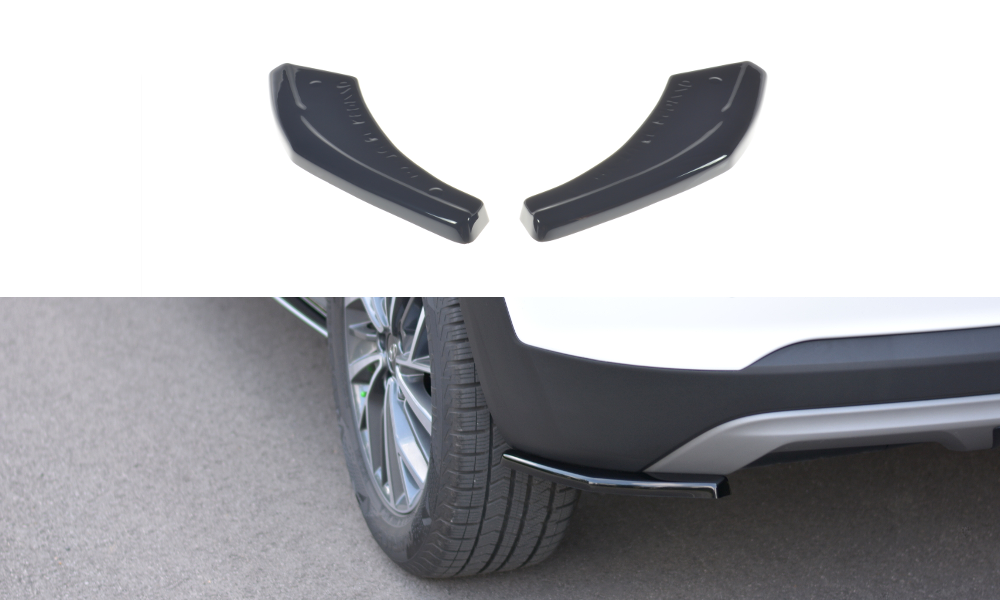 Heck Ansatz Flaps Diffusor für Hyundai Tucson Mk3 Facelift schwarz matt