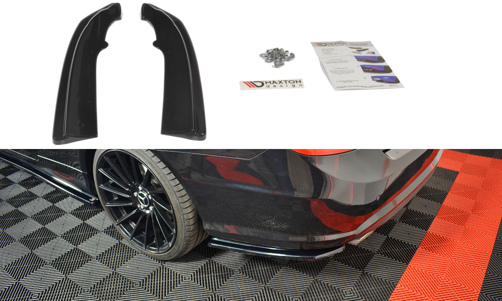 Splitter / Diffusor Heck Ansatz für Mercedes-Benz E-Klasse W207 Coupe AMG-Line schwarz matt