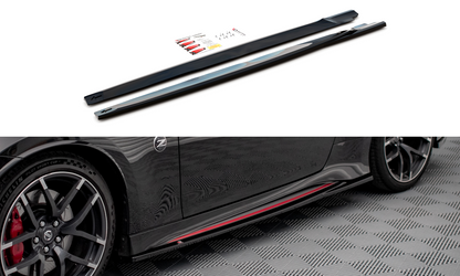 Seitenschweller Ansatz für V.2 für Nissan 370Z Nismo Facelift Carbon Look