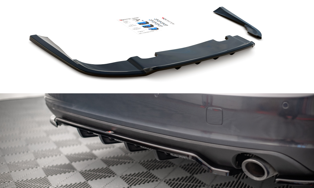 Mittlerer Diffusor Heck Ansatz DTM Look für Volvo V90 Mk2 Carbon Look