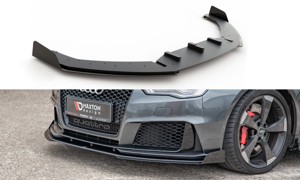 Robuste Racing Front Ansatz für passend +Flaps für Audi RS3 8V Sportback schwarz Hochglanz