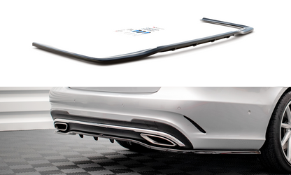 Mittlerer Diffusor Heck Ansatz DTM Look für Mercedes-Benz E AMG-Line Limousine W212 Facelift schwarz Hochglanz