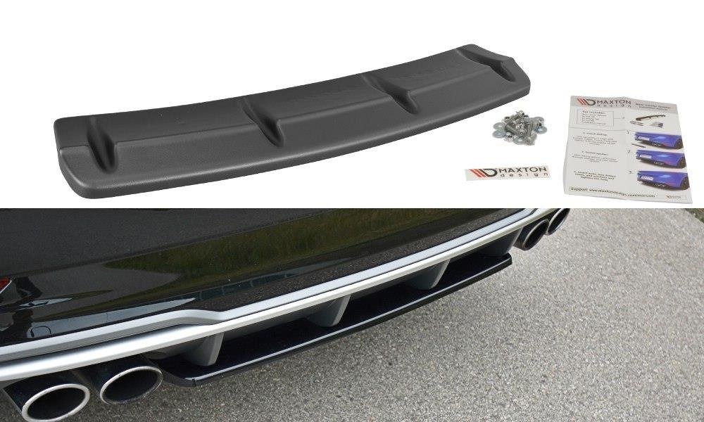 Mittlerer Diffusor Heck Ansatz für Audi S3 8V FL Hatchback / Sportback / Limousine schwarz Hochglanz