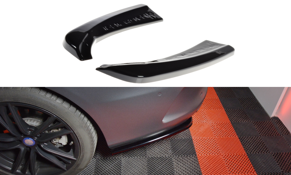 Heck Ansatz Flaps Diffusor für MERCEDES- BENZ C-KLASSE W205 COUPE AMG-LINE Carbon Look