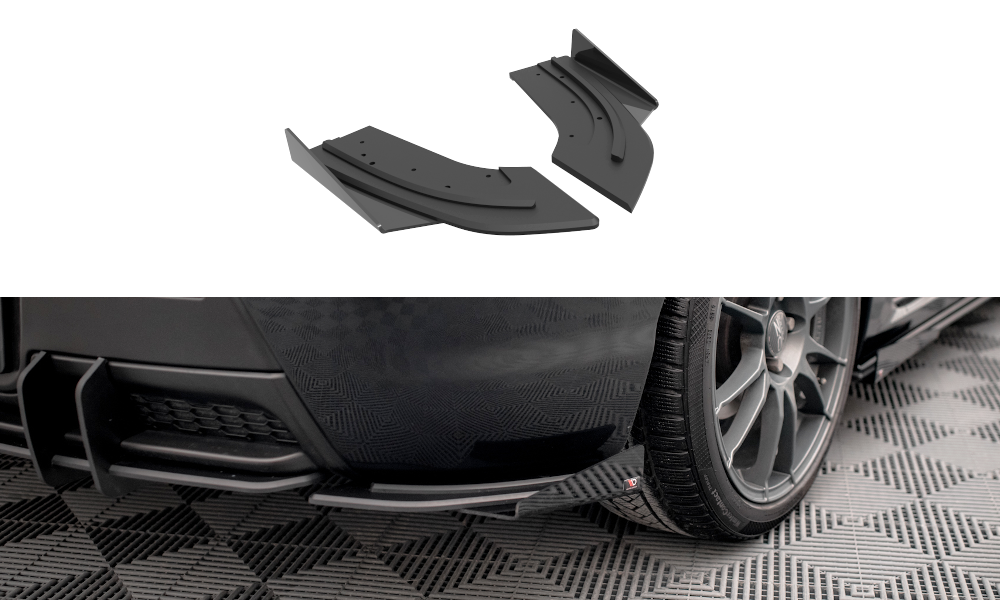 Street Pro Heck Ansatz Flaps Diffusor +Flaps für Mazda 3 MPS Mk1 schwarz Hochglanz