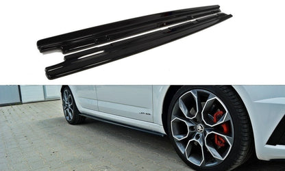 Seitenschweller Ansatz für Skoda Octavia RS Mk3 / Mk3 FL Hatchback / Kombi schwarz matt