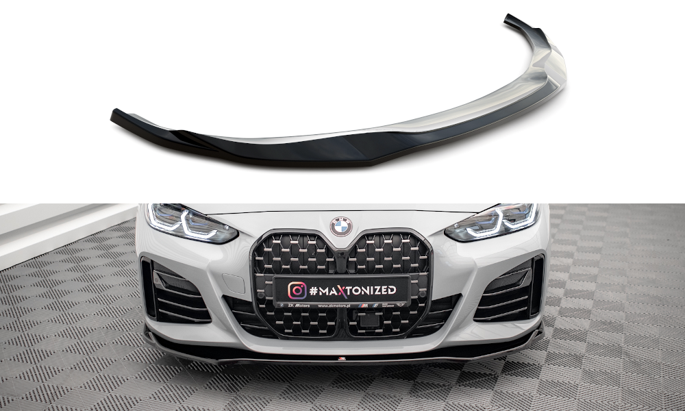 Front Ansatz V.1 für BMW 4er Gran Coupe M-Paket G26 schwarz Hochglanz