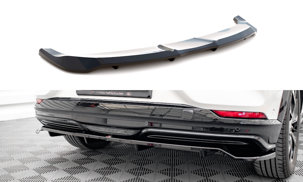 Mittlerer Diffusor Heck Ansatz DTM Look für Ford Mustang Mach-E Mk1 schwarz Hochglanz