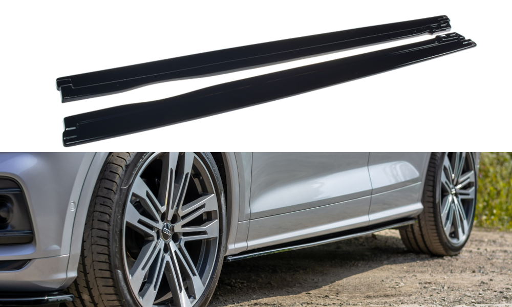 Seitenschweller Ansatz für Audi SQ5/Q5 S-line MkII schwarz matt