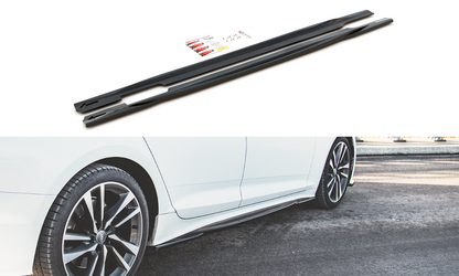 Seitenschweller Ansatz für Audi S5 / A5 S-Line Sportback F5 Facelift schwarz matt