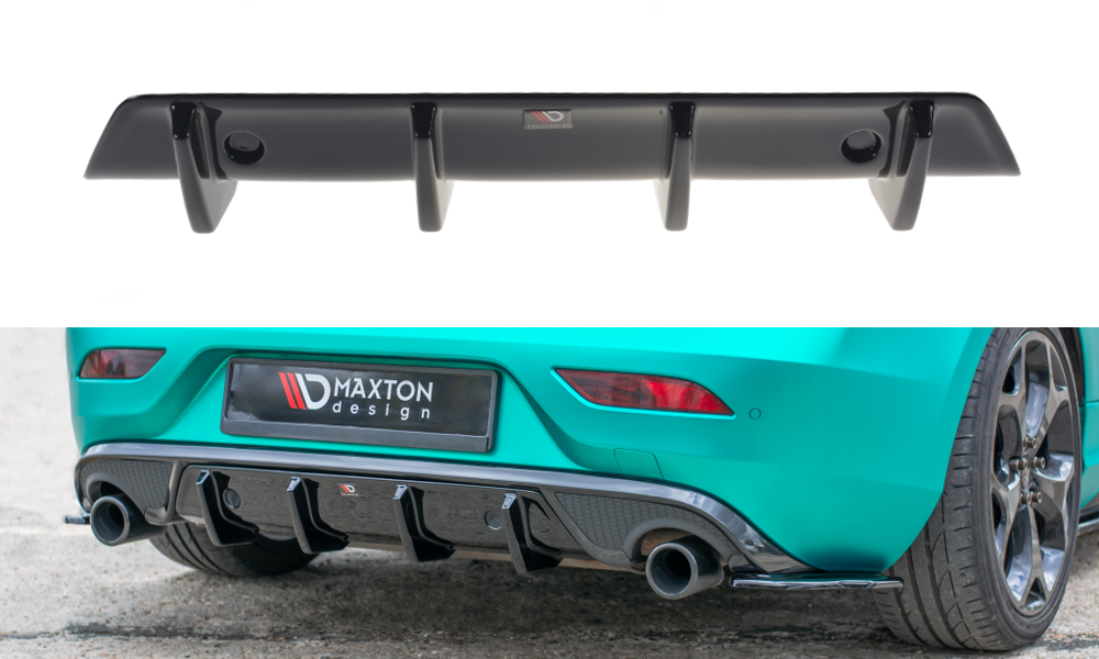 Diffusor Heck Ansatz für Volvo V40 R-design schwarz matt