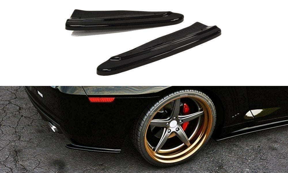 Heck Ansatz Flaps Diffusor für Chevrolet Camaro V SS - US, EU Version vor Facelift schwarz matt