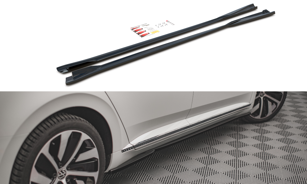 Seitenschweller Ansatz für Volkswagen Arteon R/ R-Line Facelift schwarz Hochglanz
