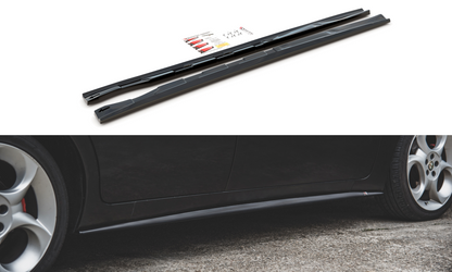 Seitenschweller Ansatz für Alfa Romeo 156 Facelift schwarz matt