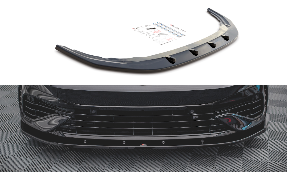 Front Ansatz V.1 für Volkswagen Golf R Mk8 schwarz matt